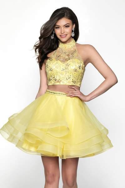 Intrigue - 471 Two Piece Bejeweled Lace Tulle A-line Dress