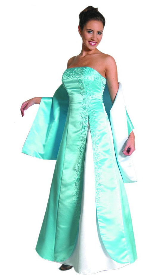 Aspeed - 37083 Strapless Beaded Underlay A-Line Gown