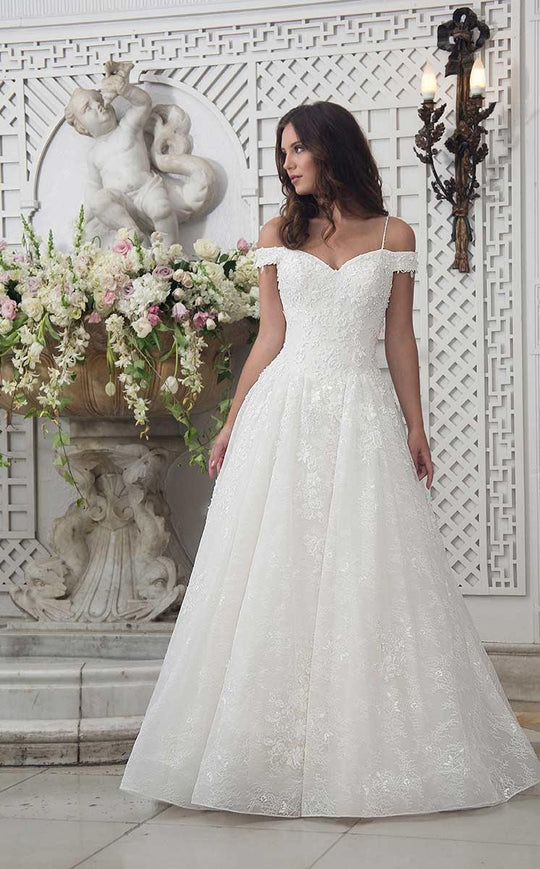 Rachel Allan Bridal - Off Shoulder Laced Up Bridal Gown M634 in White