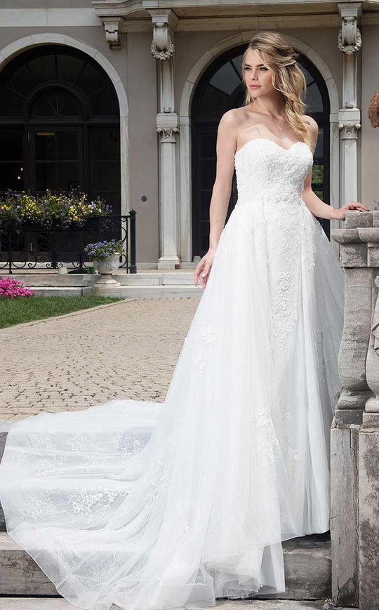 Rachel Allan Bridal - Strapless Mermaid Gown with Overskirt M638 in White