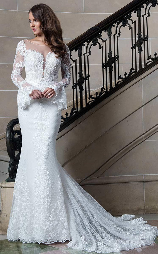 Rachel Allan Bridal - Lace Illusion Bateau Sheath Dress M640 in White