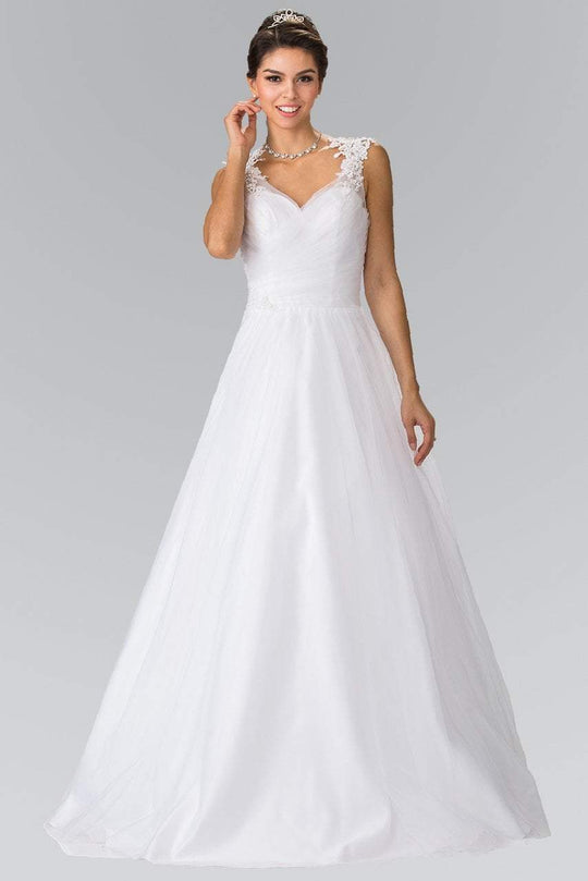 GL2202 Embroidered Ruched Bridal Dress