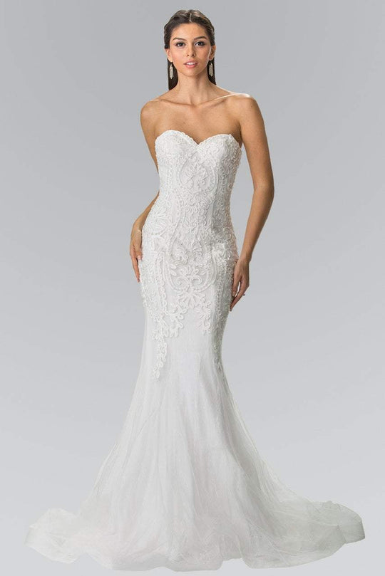 GL2264 Bead Embellished Sweetheart Mermaid Wedding Dress
