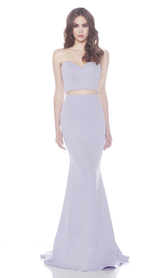 Jadore - J7004 Strapless Sweetheart Neoprene Two Piece Mermaid Gown In Purple