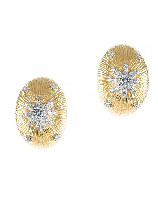 Jarin K Jewelry - Oval Sunburst Earrings in Gold