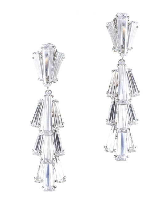 Jarin K Jewelry - Waterfall Baguette Earrings in Silver