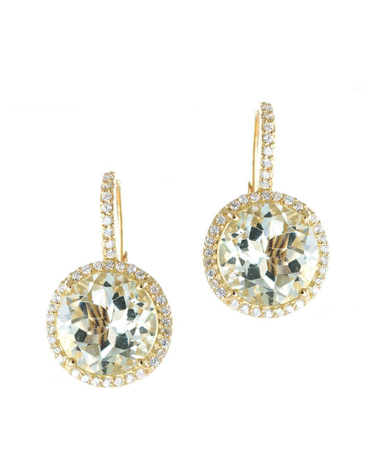 Jarin K Jewelry - Vibrant Halo Drop Earrings in Green/Gold