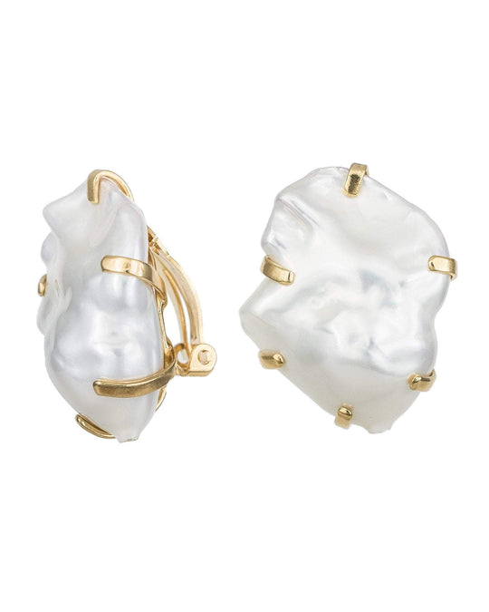 Jarin K Jewelry - Pillow Pearl Earrings in Gold