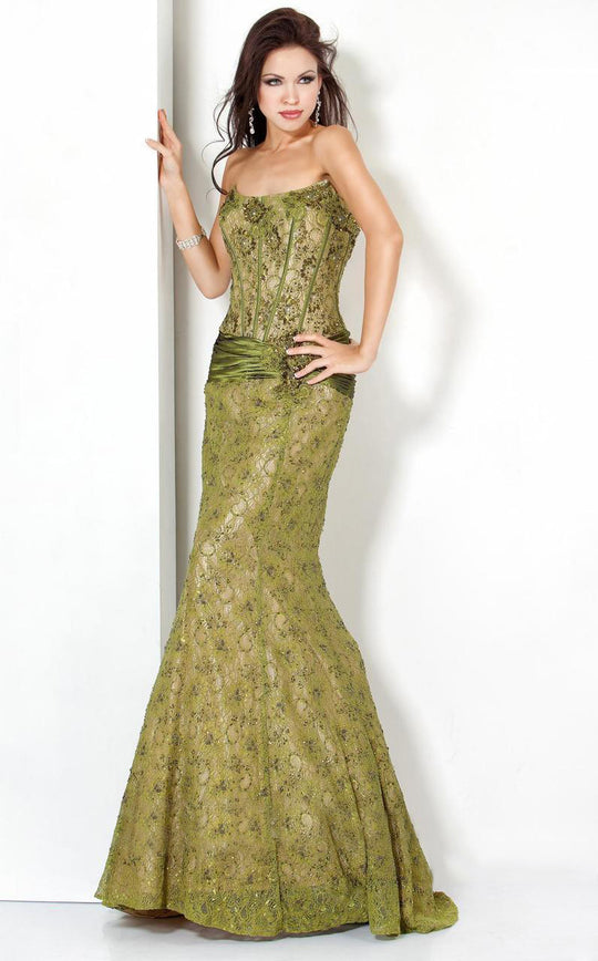 Jovani - 7732 Corset Boning Lace Gown