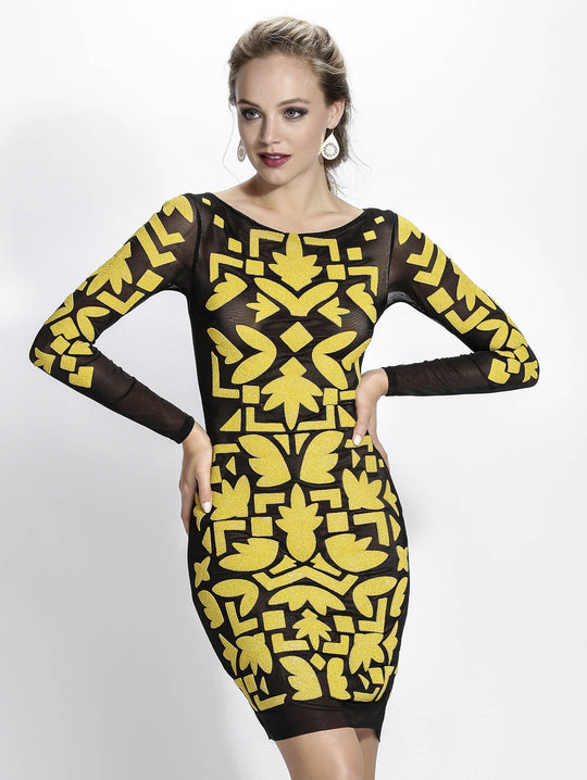 Baccio Couture - Sade Mesh Painted in Black and Yellow Gold