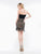 Colors Dress - 2153 Velvet Sweetheart Beaded Sheath Dress in Black