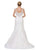 Dancing Queen - 1 V-Neckline Lace Straps Mermaid Gown in White