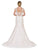 Dancing Queen - 10 V Neck Sheer Lace Back Wedding Dress in White and Neutral