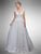 Dancing Queen - 23 Cap Sleeve Illusion Floral Appliqued Ballgown in White