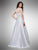 Dancing Queen - 31 Long Sleeve Illusion Appliqued A-Line Gown in White