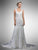 Dancing Queen - 45 Lace Embroidered V-neck Gown With Train in White
