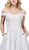 Dancing Queen Bridal - 61 Applique Off-Shoulder A-line Gown In White