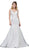 Dancing Queen Bridal - 68 Applique V-neck Trumpet Gown With Train In White