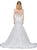 Dancing Queen Bridal - 68 Applique V-neck Trumpet Gown With Train In White