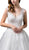 Dancing Queen Bridal - 71 Embroidered Scalloped V-neck Ballgown In White