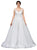Dancing Queen Bridal - 72 Applique V-neck Ballgown In White