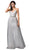 Dancing Queen Bridal - 74 Embellished Plunging V-neck A-line Gown In White