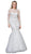 Dancing Queen Bridal - 75 Lace Applique Long Sleeve Trumpet Dress In White