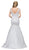 Dancing Queen Bridal - 77 Lace Deep V-neck Trumpet Dress In White