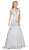 Dancing Queen Bridal - 77 Lace Deep V-neck Trumpet Dress In White