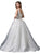Dancing Queen Bridal - 79 Lace Plunging V-neck Ballgown In White