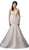 Dancing Queen Bridal - 82 Embroidered V-Neck Trumpet Wedding Dress In White and Neutral