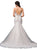 Dancing Queen Bridal - 82 Embroidered V-Neck Trumpet Wedding Dress In White and Neutral