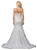 Dancing Queen Bridal - 86 Embroidered Plunging V-neck Trumpet Gown In White