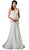 Dancing Queen Bridal - 87 Applique V-neck Trumpet Gown In White