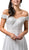 Dancing Queen Bridal - 98 Beaded Lace Off-Shoulder A-line Gown In White