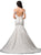 Dancing Queen Bridal - 100 Lace Embroidered Trumpet Wedding Dress In White