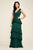 Tadashi Shoji - V-Neck Tiered A-Line Dress In Green