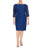 Adrianna Papell - Lace Bateau Neck Long Sleeve Dress 41864781 in Blue