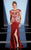 MNM Couture - 0129W Embellished Illusion Jewel Long Gown with Slit In Red