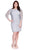Kurves by Kimi - Sequined Quarter Length Sleeve Bateau Neck Column Dress 71176 in Silver
