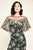 Tadashi Shoji - Elbow–Length Flutter Sleeves Column Dress In Black and Silver