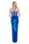 Decode 1.8 - 184469 Halter Neck Flutter Jersey Column Dress In Blue