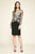 Tadashi Shoji - Long Sleeve Embellished Column Dress In Black and Gold