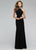 Bejeweled High Halter Chiffon Evening Gown with Side Cut-outs 7700
