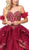 Dancing Queen - 1348 Lace Applique Sweetheart Ballgown In Red