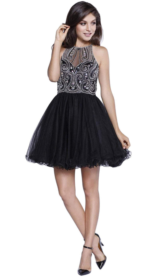 Nox Anabel - 6240 Bejeweled Halter Neck Dress