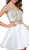 Two-Piece Bejeweled V-Neck Dress