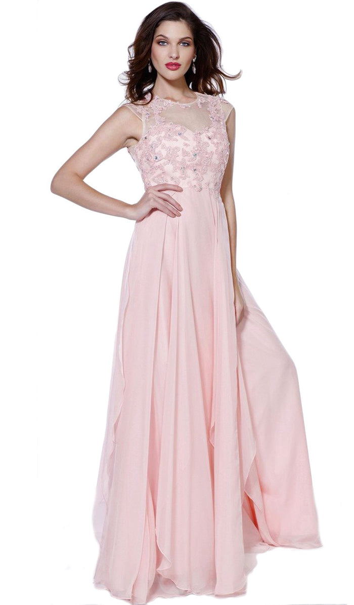Illusion Jewel Neck A-line Dress