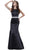 Sleeveless Beaded Waist Trumpet Evening Gown