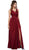 V-Neck Satin Long Evening Gown